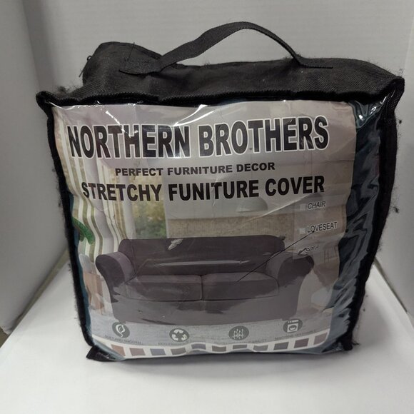 Northern Brothers Other - Northern Brothers Stretchy Loveseat Furniture Cover – Black Sofa Slipcover